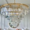 Gold chandelier, pendant lamp, crystal glamor, modern steel, 100 cm GLAMOR GOLD L