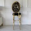 Luxury bar stool, island, modern, glamor, black, gold Medusa