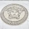 Medusa face round rug for living room, dining room, greek pattern, gray MEDUSA SILVER 180cm