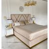 Glamour white gold lacquered bedside cabinet for bedroom Lorenzo S Gold