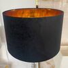 Round velor lampshade, black, gold, XXL cylinder