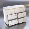 Glamor chest of drawers varnished, modern, designer, white and gold AVENUE 120cm
