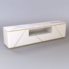 Modern glamor TV cabinet, high gloss, white gold, for TV AVENUE