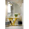 Gold console, modern, white marble top, glamour, LV COLLECTION