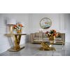 Gold console, modern, white marble top, glamour, LV COLLECTION