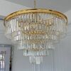 Gold chandelier, pendant lamp, crystal glamor, modern steel, 100 cm GLAMOR GOLD L