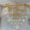Gold chandelier, pendant lamp, crystal glamor, modern steel, 100 cm GLAMOR GOLD L