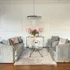 MADONNA Elegant and modern silver grey glamour upholstered sofa