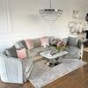 Nowoczesna sofa szara 3 osobowa srebrna kanapa glamour MADONNA