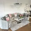 MADONNA Elegant and modern silver grey glamour upholstered sofa