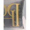 PH pillow 40x40 with a gray logo in a velor fabric with gold embroidery