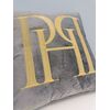 PH pillow 40x40 with a gray logo in a velor fabric with gold embroidery