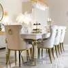 High gloss glamorous table, elegant white high gloss, light gold QUEEN