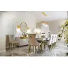High gloss glamorous table, elegant white high gloss, light gold QUEEN