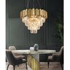 Glamor hanging chandelier, exclusive crystal lamp, round, gold ROYAL