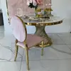 Ekskluzywne krzesło na salę weselną, na ślub złote różowe glamour, wygodne, bankietowe do hotelu, restauracji ANILLO