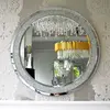 PAOLA SILVER OUTLET glamor round silver diamond mirror