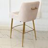 Modern glamor stool in beige golden velvet fabric PALOMA