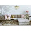 Modern corner sofa for living room, quilted, glamorous, sofa bed, New York QUEEN