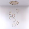 Modern chandelier, glamor pendant lamp, gold, round, designer, exclusive, hanging ceiling lamp ROUND M