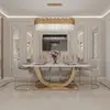 Glamour dining room table gold steel white top ART DECO OUTLET