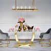 Glamour dining room table gold steel white top ART DECO OUTLET