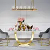 Glamour dining room table gold steel white top ART DECO OUTLET