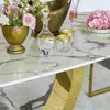 Glamour dining room table gold steel white top ART DECO OUTLET