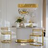 Designer glamor chair, gold, boucle, for the dining room, modern, half-round, for the dressing table, steel MARCO