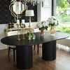 Glamorous dining table, extendable, art deco, wooden, varnished, designer OVALE