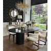 Glamorous dining table, extendable, art deco, wooden, varnished, designer OVALE