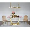 Glamour dining room table gold steel white top ART DECO OUTLET