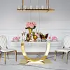 Glamour dining room table gold steel white top ART DECO OUTLET