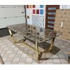 Glamor Dining Table Exclusive, Steel, Gold, brown Top 220 cm KENT OUTLET