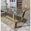 Glamor Dining Table Exclusive, Steel, Gold, brown Top 220 cm KENT OUTLET