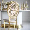 Exclusive dining chair, modern, glamor, beige, gold MEDUSA