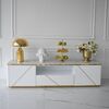 Modern glamor TV cabinet, high gloss, white gold, for TV AVENUE