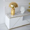 Modern glamor TV cabinet, high gloss, white gold, for TV AVENUE