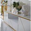 Modern glamor TV cabinet, high gloss, white gold, for TV AVENUE