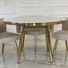 Round table, modern, glamor, white - gold 120 cm SMART
