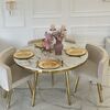 Round table, modern, glamor, white - gold 120 cm SMART