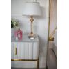 Modern glamor bedside table, beige, gold, side table with drawer AMORE