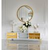 Exclusive TV chest of drawers, with mirrors, wooden, white, black, glamor, lacquered, silver VENICE