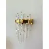Kinkiet kryształowy nowoczesny złoty, designerska lampa ścienna glamour BULGARI