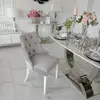 Krzesło glamour klasyczne do jadalni, drewniane, tapicerowane, pikowane, biała noga LIVORNO OUTLET