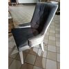 Classic glamor chair for the dining room, with knocker, wooden, upholstered, glamorous, quilted, white leg TIFFANY OUTLET