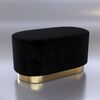 Oval pouffe, black and gold, LOLA