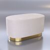 Round beige gold pouffe LOLA