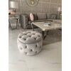 Round pouffe, for the bedroom, dressing table, upholstered, quilted, Paula glamor pouf