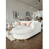 Modern glamor corner sofa, for the living room, rounded, convertible, beige, comfortable corner boucle PARIS